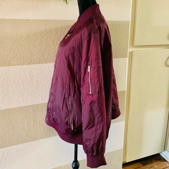 Roaman’s maroon bomber Jacket 26/28 - Picture 2 of 3